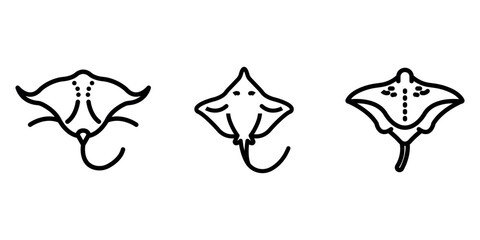 stingray outline or line icon design bundle.