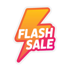 Flash sale lightning bolt badge design element