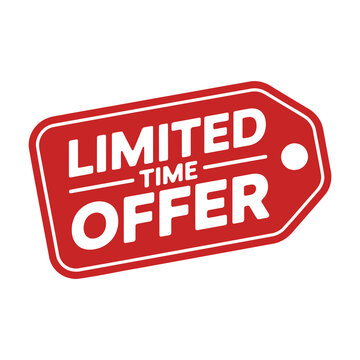 Red limited time offer tag label