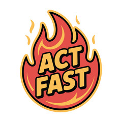 Act fast fire logo design graphic