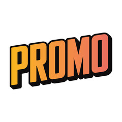 Orange and yellow promo text graphic
