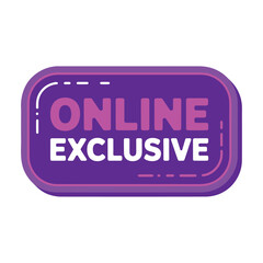 Online exclusive offer purple badge label