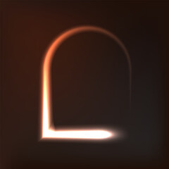 Arch Glow Warm Light Isolated in deep brown background