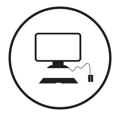 computer icon vector, monitor icon vector