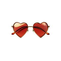 Heartshaped sun glasses add cute flair isolated on a transparent background, in a PNG format