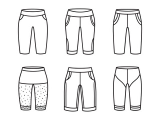 Yoga pants activewear outline clean line art