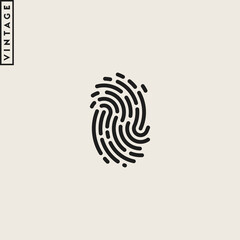 Unique fingerprint icon. Vintage style fingerprint 