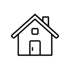 Fototapeta premium Simple Line Drawing of a House Cozy Home Icon Illustration