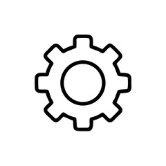 Obraz premium Cogwheel Icon Simple Line Art Design for Settings, Engineering, and Mechanics