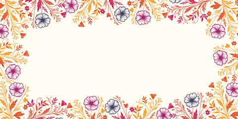 nature themed abstract floral background with tropical leaves.scrapbook and card layout for poster banner and fabric design

