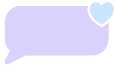 Cute Speech bubble with heart decoration