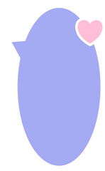 Cute Speech bubble with heart decoration