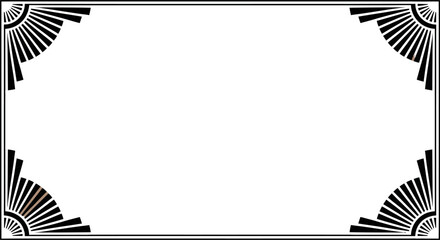 Art deco frame background vintage border template design graphic element invitation card certificate 1920s editable stock vector illustration