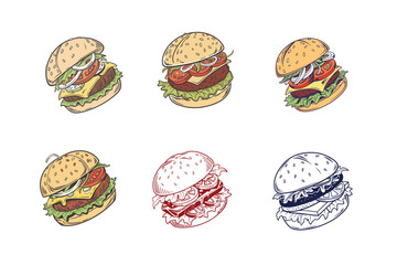 6 Set of burger 