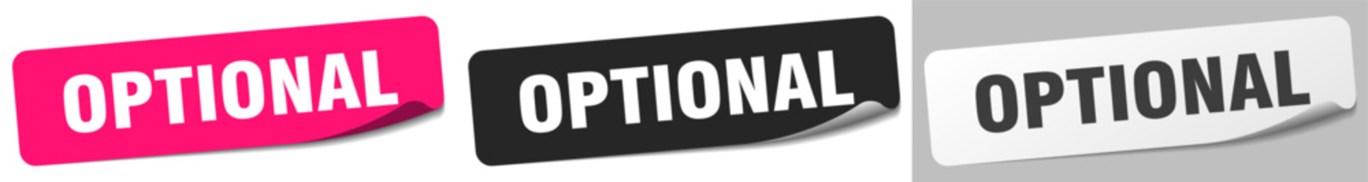 optional sticker. optional sticker set on white background