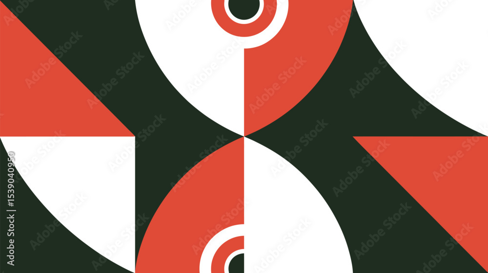 Poster abstract geometric art deco design background pattern with circles triangles and shapes style vector