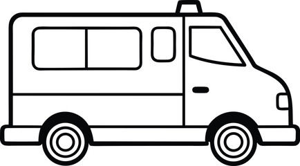 ambulance dash vector art on white background