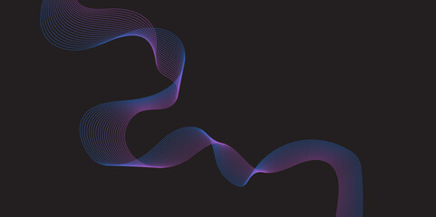 Modern multicolor gradient flowing wave lines. Parallel lines of vibrant color. Stylized line art background. curving and wavy gradient lines against a black background.	