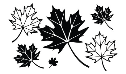 set of autumn leaves