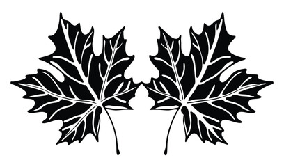 black and white autumn leaves
