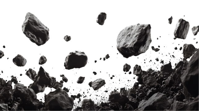 Asteroid Field Cosmic Rocks and Debris in Space
