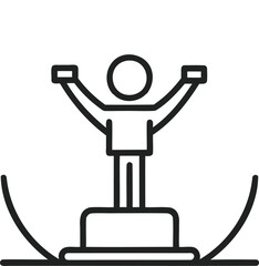 Victory & Achievement Symbol – Minimalist Vector Outline on White Background