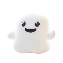 Obraz premium Adorable 3D Render of a Friendly Ghost Waving Hello