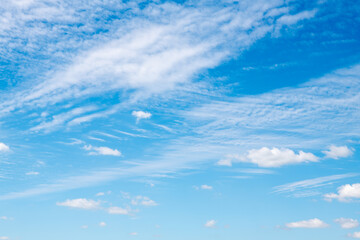 Blue sky and white clouds.