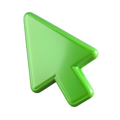 green computer mouse pointer arrow icon 3d icon in 