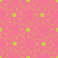 Exotic hand drawn flowers, seamless patterns with floral for fabric, textiles, clothing, wrapping paper, cover, banner, home decor, abstract backgrounds