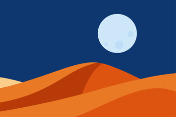 desert landscape with moon