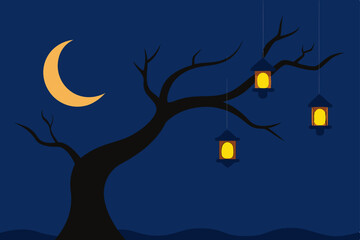 Fototapeta premium halloween night background with moon