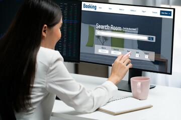 Online hotel accommodation booking website provide brisk reservation system . Travel technology...