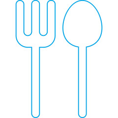 Fork and spoon single icon vector illustration