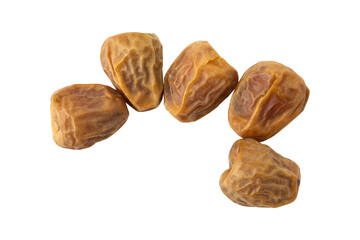 Sweet fresh sukkari dates isolated on transparent background