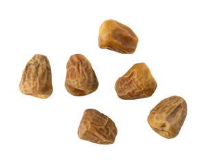 Sweet fresh sukkari dates isolated on transparent background