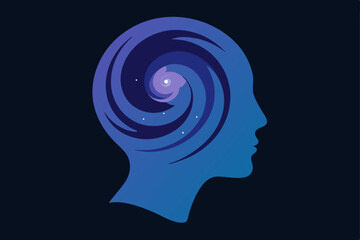 silhouette of a head with a brain