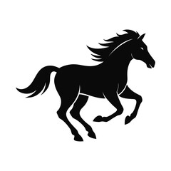 Horses Running monkey silhouette vector and editable with white background
