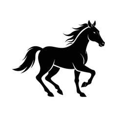 Horses Running monkey silhouette vector and editable with white background

