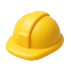 3d icon of a vibrant yellow construction helmet in a plastic style, symbolizing safety and protection in the construction industry, suitable for various design applications.