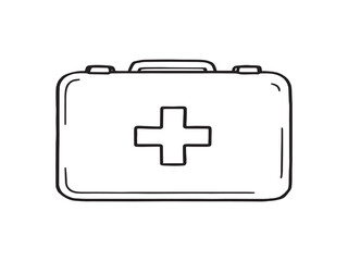 First Aid Kit Simple Line Sketch