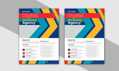 Digital marketing flyer design template.

