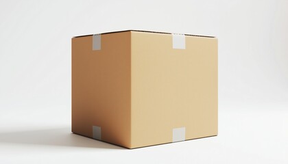 Close-Up View Of A Cardboard Box Placed On A White Surface, Focused On The Details And Texture Of The Packaging Material.