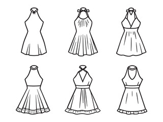 Halter dress Line Art Collection