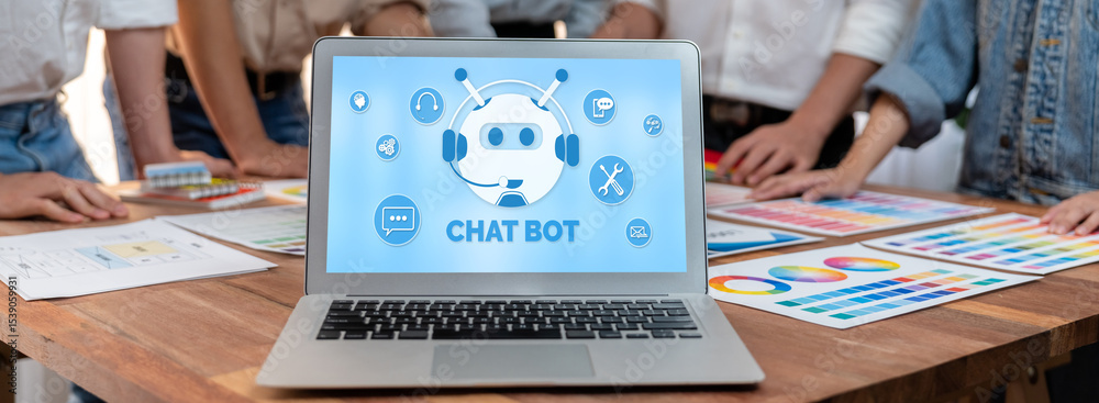 Aufkleber Chatbot software application for brisk online business that automatically reply to customer questions