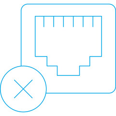 No Ethernet single icon vector illustration