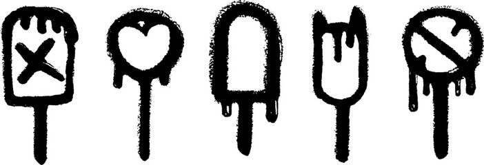 Obraz premium Urban graffiti-inspired lollipop icons collection for creative design