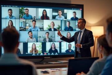 Global Virtual Training Session: Coach Leading Lecture to Diverse Audience from Multiple Locations