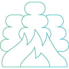 Volcano single icon vector illustration