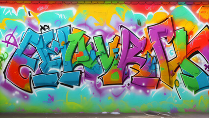 Obraz premium Colorful Urban Graffiti Wall with Abstract Street Art Design
